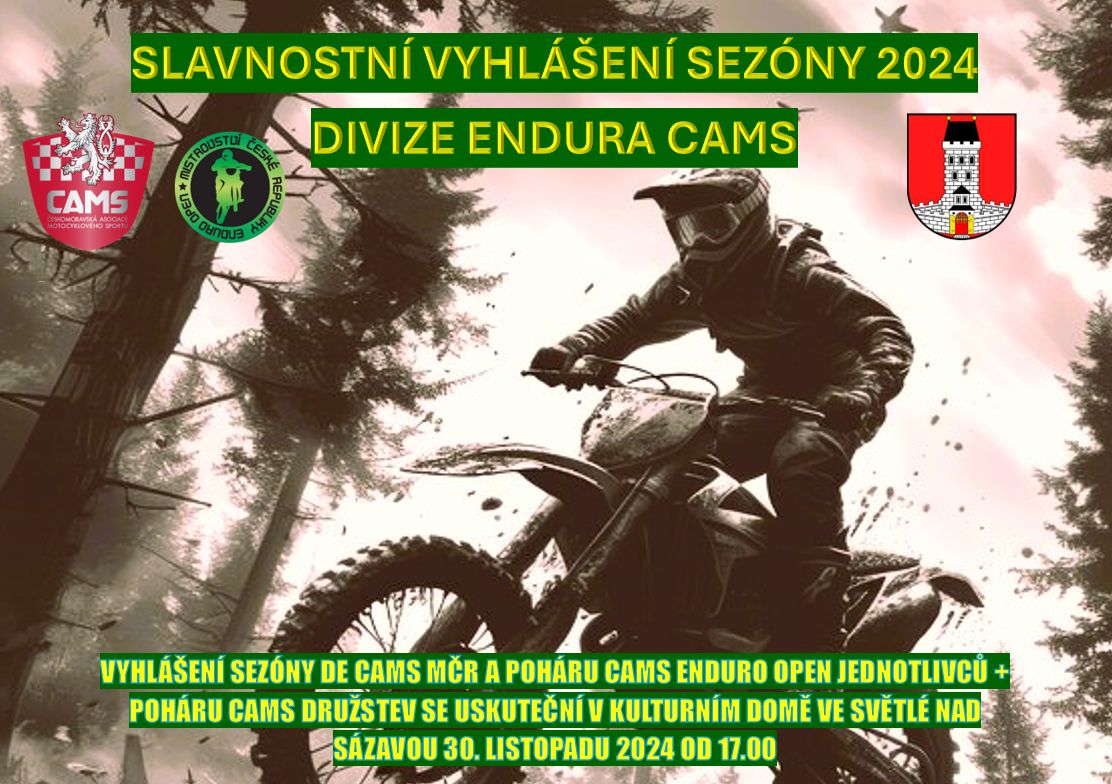 Pozvánka: Slavnostní vyhlášení sezóny 2024 divize Endura CAMS